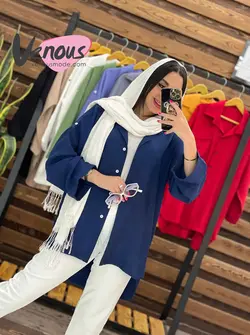 خرید اینترنتی مانتو بابوس پایین هلالی کد 1652فروشگاه ونوس مد