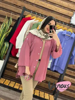 خرید اینترنتی مانتو بابوس پایین هلالی کد 1652فروشگاه ونوس مد