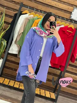 خرید اینترنتی مانتو بابوس پایین هلالی کد 1652فروشگاه ونوس مد