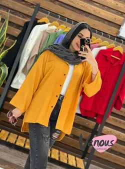 خرید اینترنتی مانتو بابوس پایین هلالی کد 1652فروشگاه ونوس مد