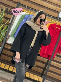 خرید اینترنتی مانتو بابوس پایین هلالی کد 1652فروشگاه ونوس مد