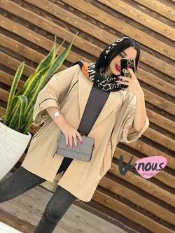 مانتو جلو زیپ پشت گت دار کد 1667 شیک و خاص در مجموعه ونوس مد