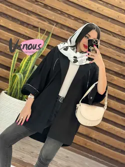 مانتو جلو زیپ پشت گت دار کد 1667 شیک و خاص در مجموعه ونوس مد