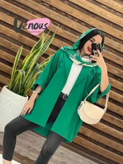 مانتو جلو زیپ پشت گت دار کد 1667 شیک و خاص در مجموعه ونوس مد