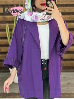 مانتو جلو زیپ پشت گت دار کد 1667 شیک و خاص در مجموعه ونوس مد