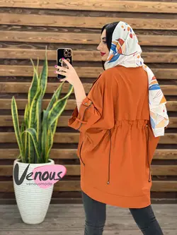 مانتو جلو زیپ پشت گت دار کد 1667 شیک و خاص در مجموعه ونوس مد