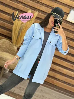 مانتو تترون جیب پاکتی کد 1755 شیک و خاص در مجموعه ونوس مد