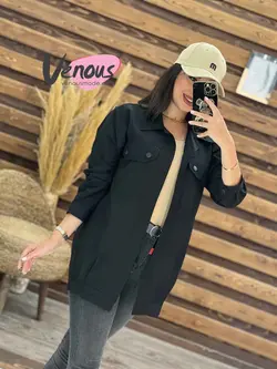 مانتو تترون جیب پاکتی کد 1755 شیک و خاص در مجموعه ونوس مد