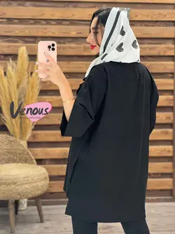 خرید اینترنتی مانتو لنین دودکمه بغل چاک کد 1777 کالکشن محرم