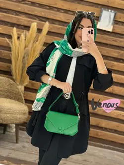 خرید اینترتی مانتو لنین کمرگت بغل دکمه کد 1780 در ونوس مد