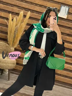 خرید اینترتی مانتو لنین کمرگت بغل دکمه کد 1780 در ونوس مد