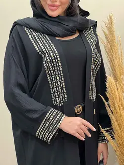 مانتو بلند منگوله دار پولک دوزی کد 1787 شیک و خاص در ونوس مد