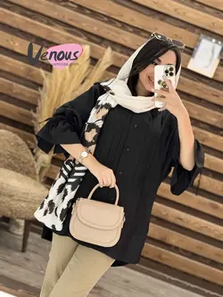 خرید اینترنتی مانتو داکرون جلوپیله کد 1785 کالکشن محرم ونوس