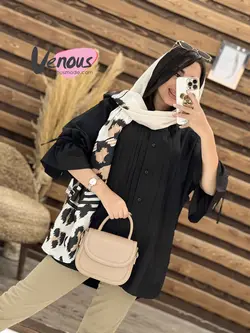 خرید اینترنتی مانتو داکرون جلوپیله کد 1785 کالکشن محرم ونوس