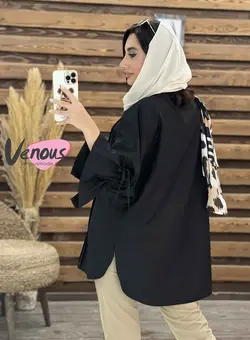 خرید اینترنتی مانتو داکرون جلوپیله کد 1785 کالکشن محرم ونوس