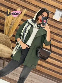 خرید اینترنتی مانتو تترون جیب پاکتی بغل دکمه کد 1836 ونوس مد