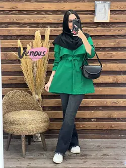 خرید اینترنتی مانتو دانشجویی بالاژیله کد 1834فروشگاه ونوس مد