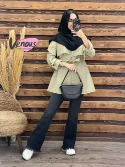 خرید اینترنتی مانتو دانشجویی بالاژیله کد 1834فروشگاه ونوس مد