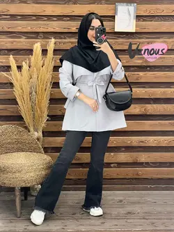 خرید اینترنتی مانتو دانشجویی بالاژیله کد 1834فروشگاه ونوس مد