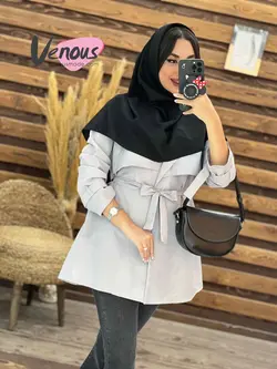 خرید اینترنتی مانتو دانشجویی بالاژیله کد 1834فروشگاه ونوس مد