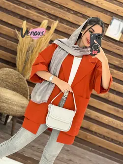 خرید اینترنتی مانتو لنین آستین پاکتی دوجیب کد 1875 ونوس مد