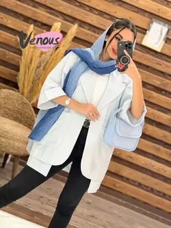 خرید اینترنتی مانتو لنین آستین پاکتی دوجیب کد 1875 ونوس مد