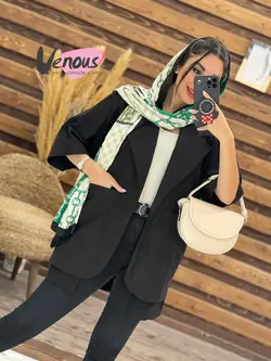 خرید اینترنتی مانتو لنین آستین پاکتی دوجیب کد 1875 ونوس مد