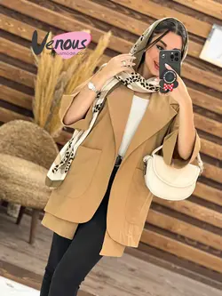 خرید اینترنتی مانتو لنین آستین پاکتی دوجیب کد 1875 ونوس مد