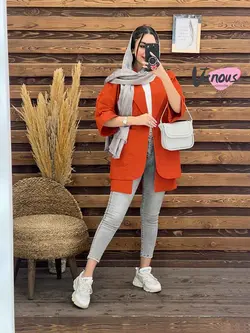 خرید اینترنتی مانتو لنین آستین پاکتی دوجیب کد 1875 ونوس مد