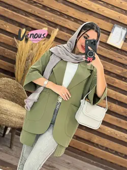 خرید اینترنتی مانتو لنین آستین پاکتی دوجیب کد 1875 ونوس مد