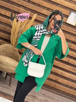 خرید اینترنتی مانتو لنین آستین پاکتی دوجیب کد 1875 ونوس مد