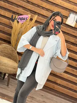 خرید اینترنتی مانتو لنین آستین پاکتی دوجیب کد 1875 ونوس مد