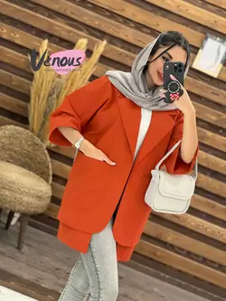 خرید اینترنتی مانتو لنین آستین پاکتی دوجیب کد 1875 ونوس مد