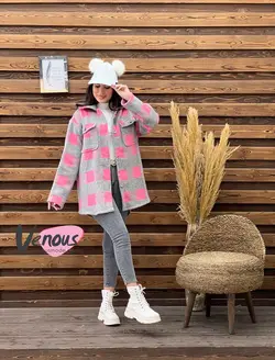 پالتو چهارخونه جیب پاکتی کد 1890 کالکشن پاییزی ونوس مد