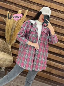 خرید آنلاین و حضوری مانتو چهارخونه کلاهدار کد 1901 درونوس مد