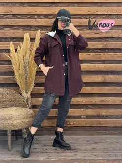 خرید آنلاین و حضوری مانتو چهارخونه کلاهدار کد 1921 درونوس مد