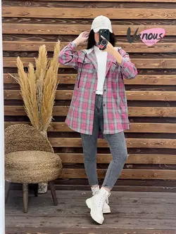 خرید آنلاین و حضوری مانتو چهارخونه کلاهدار کد 1921 درونوس مد