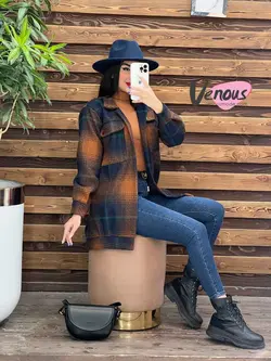 شکت دو جیب چهارخونه کد 1927 شیک و جذاب در مجموعه ونوس مد