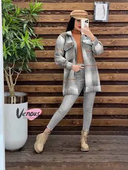 شکت دو جیب چهارخونه کد 1927 شیک و جذاب در مجموعه ونوس مد