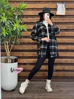 شکت دو جیب چهارخونه کد 1927 شیک و جذاب در مجموعه ونوس مد