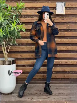 شکت دو جیب چهارخونه کد 1927 شیک و جذاب در مجموعه ونوس مد