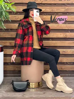 شکت دو جیب چهارخونه کد 1927 شیک و جذاب در مجموعه ونوس مد