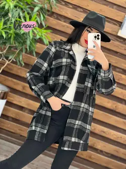 شکت دو جیب چهارخونه کد 1927 شیک و جذاب در مجموعه ونوس مد