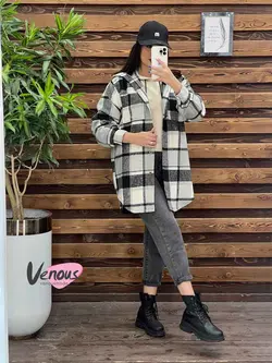 شکت چهارخونه جلودکمه کد 1941 شیک و جذاب در مجموعه ونوس مد