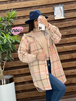 شکت چهارخونه جلودکمه کد 1941 شیک و جذاب در مجموعه ونوس مد