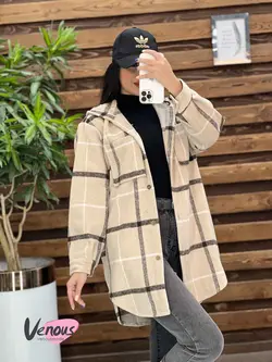 شکت چهارخونه جلودکمه کد 1941 شیک و جذاب در مجموعه ونوس مد