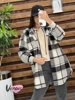 شکت چهارخونه جلودکمه کد 1941 شیک و جذاب در مجموعه ونوس مد