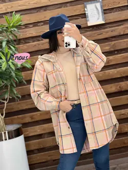 شکت چهارخونه جلودکمه کد 1941 شیک و جذاب در مجموعه ونوس مد