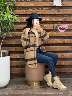 شکت چهارخونه جلودکمه کد 1941 شیک و جذاب در مجموعه ونوس مد