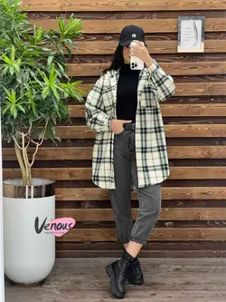 شکت چهارخونه جلودکمه کد 1941 شیک و جذاب در مجموعه ونوس مد